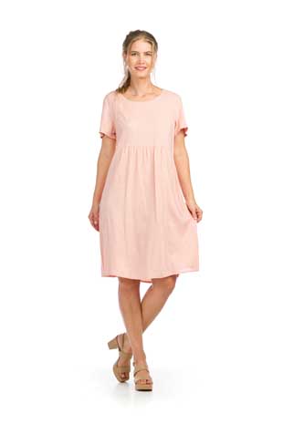 PD-16573 - LINEN SHORT SLEEVE DRESS WITH POCKETS - Colors: AS SHOWN - Available Sizes:XS-XXL - Catalog Page:20 